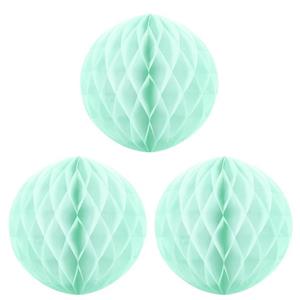 Merkloos Papieren kerstballen - 3x - mintgroen - 10 cm - kerstversiering -