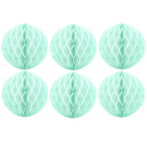 Merkloos Papieren kerstballen - 6x - mintgroen - 10 cm - kerstversiering -