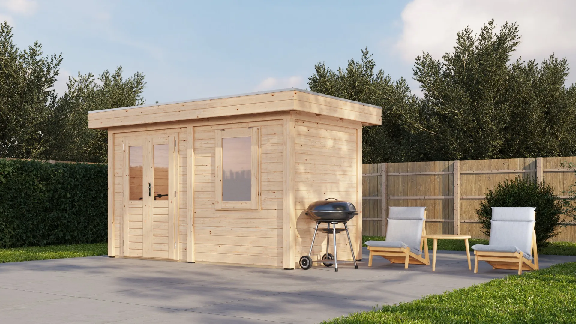 Lugarde Select Modern tuinhuis Gorssel 388x200cm - Onbehandeld