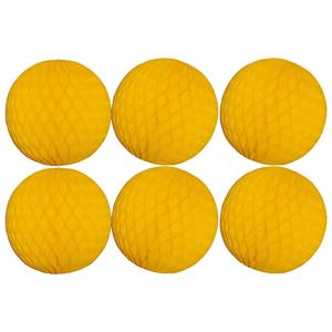 Merkloos Papieren kerstballen - 6x - goudgeel - 10 cm - kerstversiering -