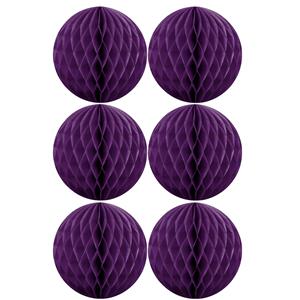 Merkloos Papieren kerstballen - 6x - paars - 10 cm - kerstversiering -