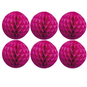 Merkloos Papieren kerstballen - 6x - roze - 10 cm - kerstversiering -