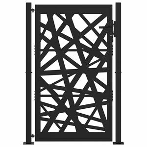 vidaXL Poort met lichtontwerp 105x155 cm staal zwart