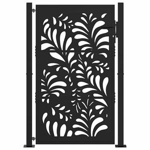 vidaXL Poort met golfontwerp 105x155 cm staal zwart