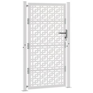 vidaXL Poort met kruisontwerp 105x180 cm weervast staal