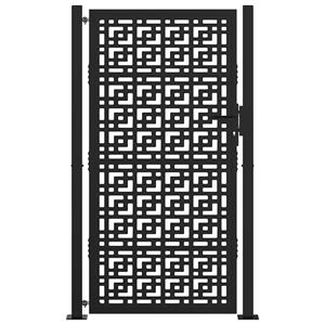 vidaXL Poort met kruisontwerp 105x180 cm staal zwart