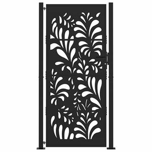 vidaXL Poort met golfontwerp 105x205 cm staal zwart