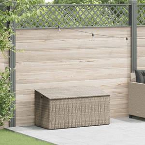 vidaXL Tuinbox 110x50x58 cm poly rattan lichtgrijs