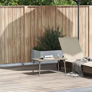 vidaXL Tuin salontafel rechthoekig 80x40x37 cm poly rattan lichtgrijs