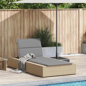 vidaXL Ligbed met zwevend kussen poly rattan beige
