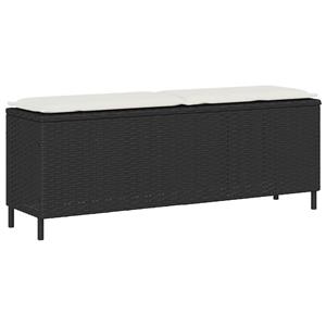 VidaXL Tuinbank met kussen 110x30x40,5 cm poly rattan zwart