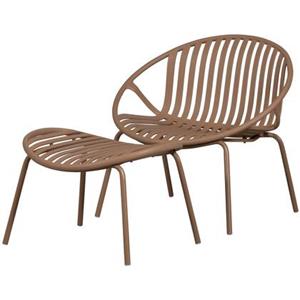 WOOOD Outdoor Fauteuil Bruce Met hocker - Zalmroze