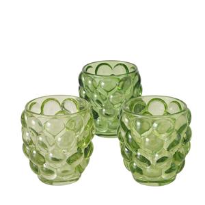 Boltze Home Windlicht Bubbla Dia8x9,5cm Glas Gelakt Groen