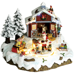 Kerstschuur Met Kerstman - 