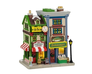 Lemax West Side Market Shops 16x25x24 cm Kersthuisje - 