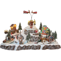 Oosterik home Kerstdorp Met Kerstman Op Slee - 