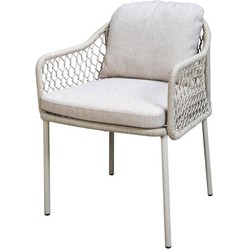 Yoi Rocha dining chair aluminium salix/rope salix/flax beige AW - 