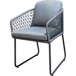 Yoi Bara dining chair aluminium dark grey/rope dark grey/mixed grey AW - 