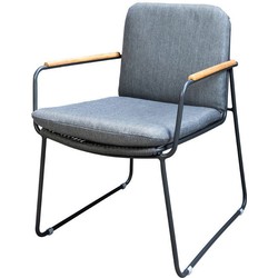 Yoi Serra dining chair aluminium dark grey/rope dark grey/mixed grey AW - 