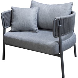 Yoi Camilo lounge chair aluminium dark grey/rope dark grey/mixed grey AW - 