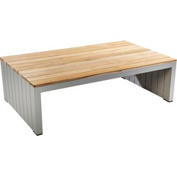 Yoi Bango coffee table 140x85 cm aluminium salix/teak - 