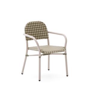 Kave Home Tuinstoel Tuccia Rattan - Beige/Groen