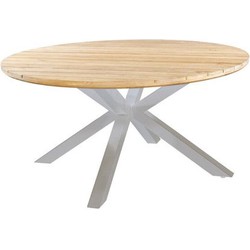Yoi Noas dining table dia. 125 cm aluminium salix/teak - 