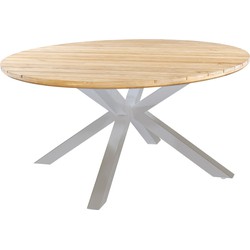 Yoi Noas dining table dia. 150 cm aluminium salix/teak - 