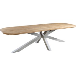 Yoi Noas dining table 220x100 cm oval aluminium salix/teak - 