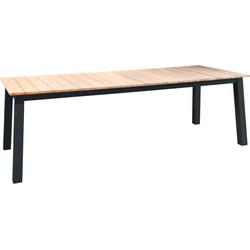 Yoi Muro dining table 236x90 cm aluminium dark grey/teak - 