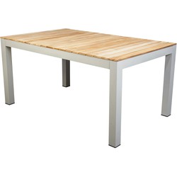 Yoi Midori low dining table 148x90 cm aluminium salix/teak - 