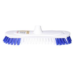 Buemag Kunststof schrobborstel/schrobber met trekker blauw/wit B31 x L7,5 x H8,2 cm. -