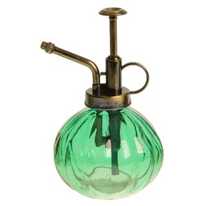 Decoris Plantenspuit/vernevelaar van glas - 200 ml - mosgroen - 9 x 10 x 15 cm -