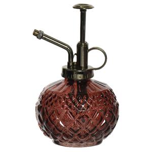 Decoris Plantenspuit/vernevelaar van glas - 275 ml - donkerrood - 10 x 10 x 15 cm -
