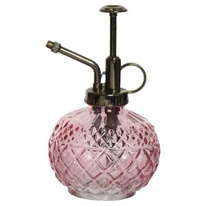 Decoris Plantenspuit/vernevelaar van glas - 450 ml - lichtroze - 10 x 10 x 15 cm -