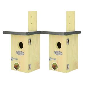 Merkloos 2x Vogelhuisjes/nestkastjes winterkoning 25 cm -