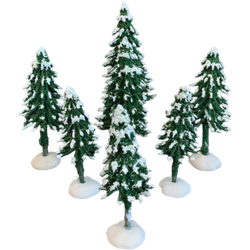 Oosterik home Assortie Besneeuwde Dennenboompjes - 