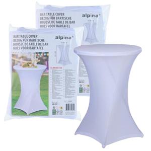 Alpina nette afdekhoes voor een statafel - 2x - wit - spandex elastiek - D90 x 115 cm -