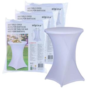 Alpina nette afdekhoes voor een statafel - 3x - wit - spandex elastiek - D90 x 115 cm -