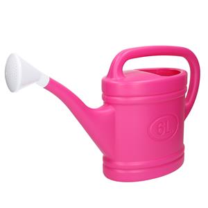 PlasticForte Gieter met broeskop - 6 liter - roze - kunststof - 53 x 15 x 32 cm -