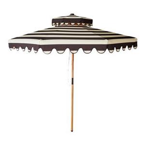 HKLIVING Striped Patio Parasol - Stracciatella