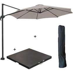 Garden Impressions Hawaii parasol S Ø300 zand + 80kg voet en hoes