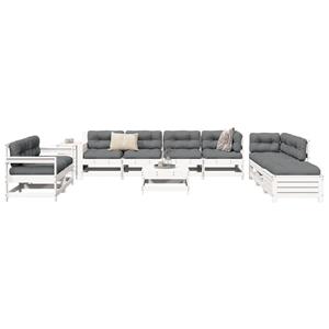 vidaXL 11-delige Loungeset massief grenenhout wit