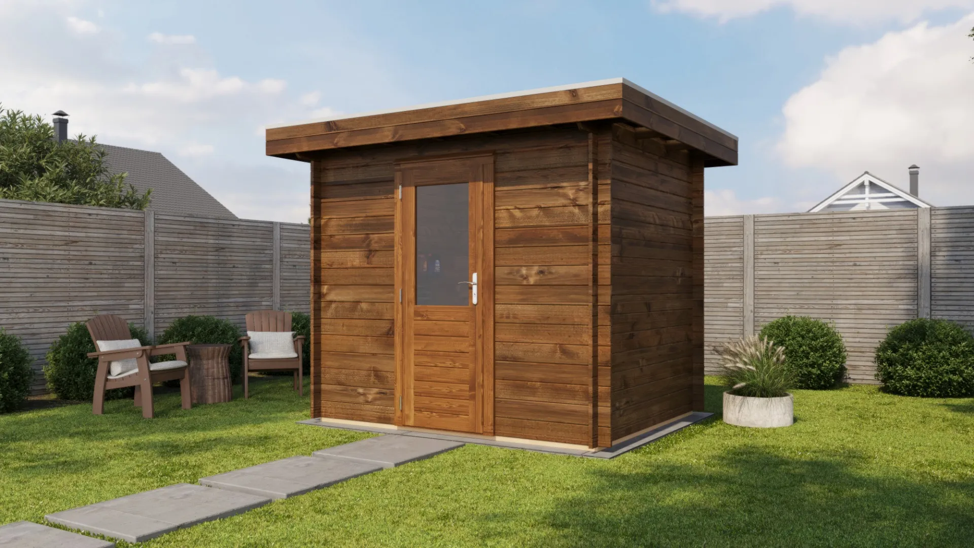 Lugarde Select Blokhut Arnhem 250x200cm - Keteldruk Bruin