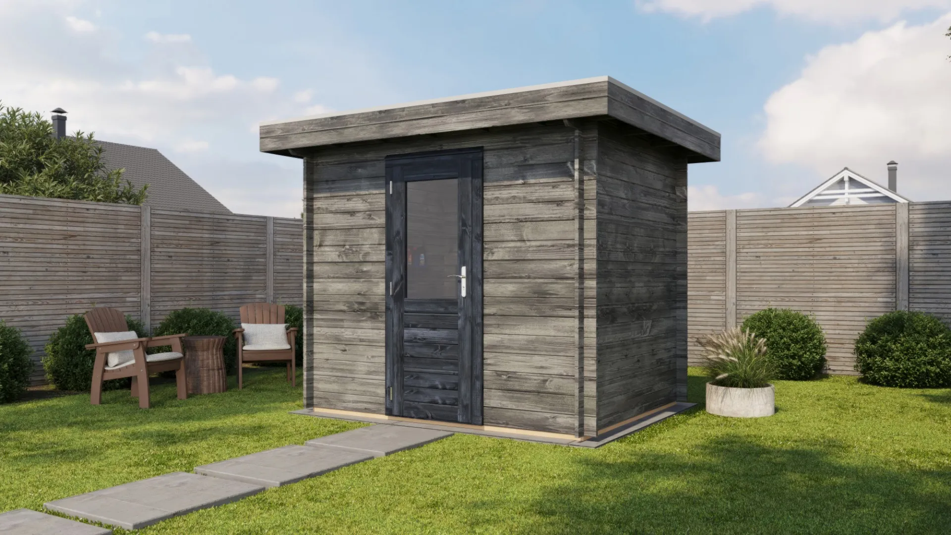 Lugarde Select Blokhut Arnhem 250x200cm - Keteldruk Grijs