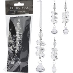 Nampook Hangdeco diamants 3x2x15 cm 3as kerstversiering - 