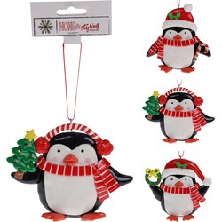 Nampook Hang deco klei 12 cm 3ass kerstversiering - 