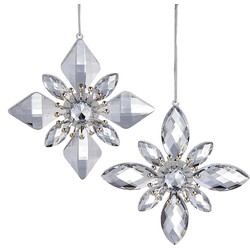 Kurt s adler 5.3 inch Silver Jewel Snowflake Orn 2/As 12,954x1,524x13,462 cm kerstornament - 
