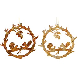 Kurt s adler 5.1 inch Wreath W/ Squirrel Orna X 2 5x5x10 cm kerstornament - 