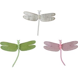 Decoris Libelle plastic l14b14h1 cm a3 kerst - 